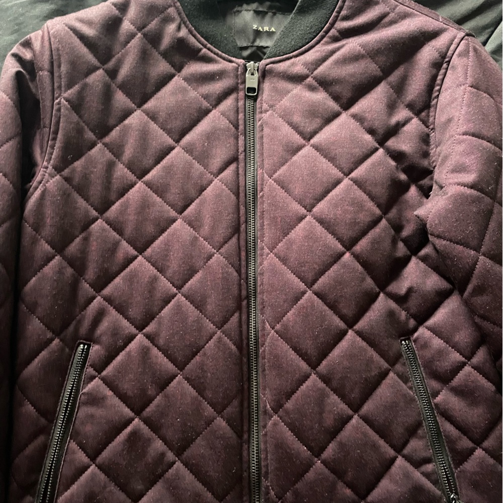 Maroon Bomber Jacket Zara